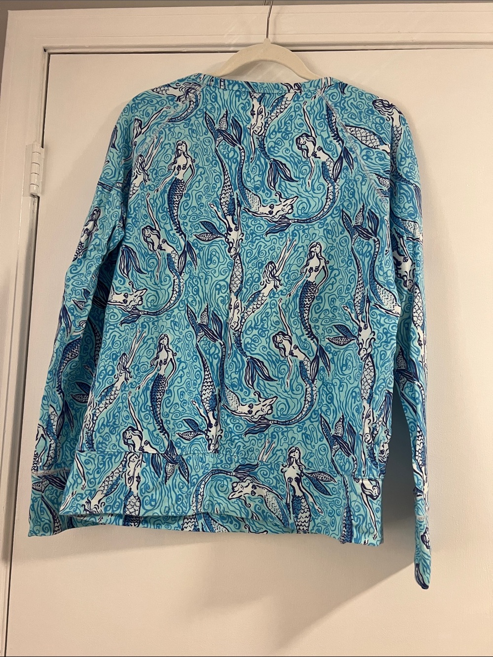 EUC Lilly Pulitzer Aqua Mermaid-Print Sweatshirt - Picture 3 of 3